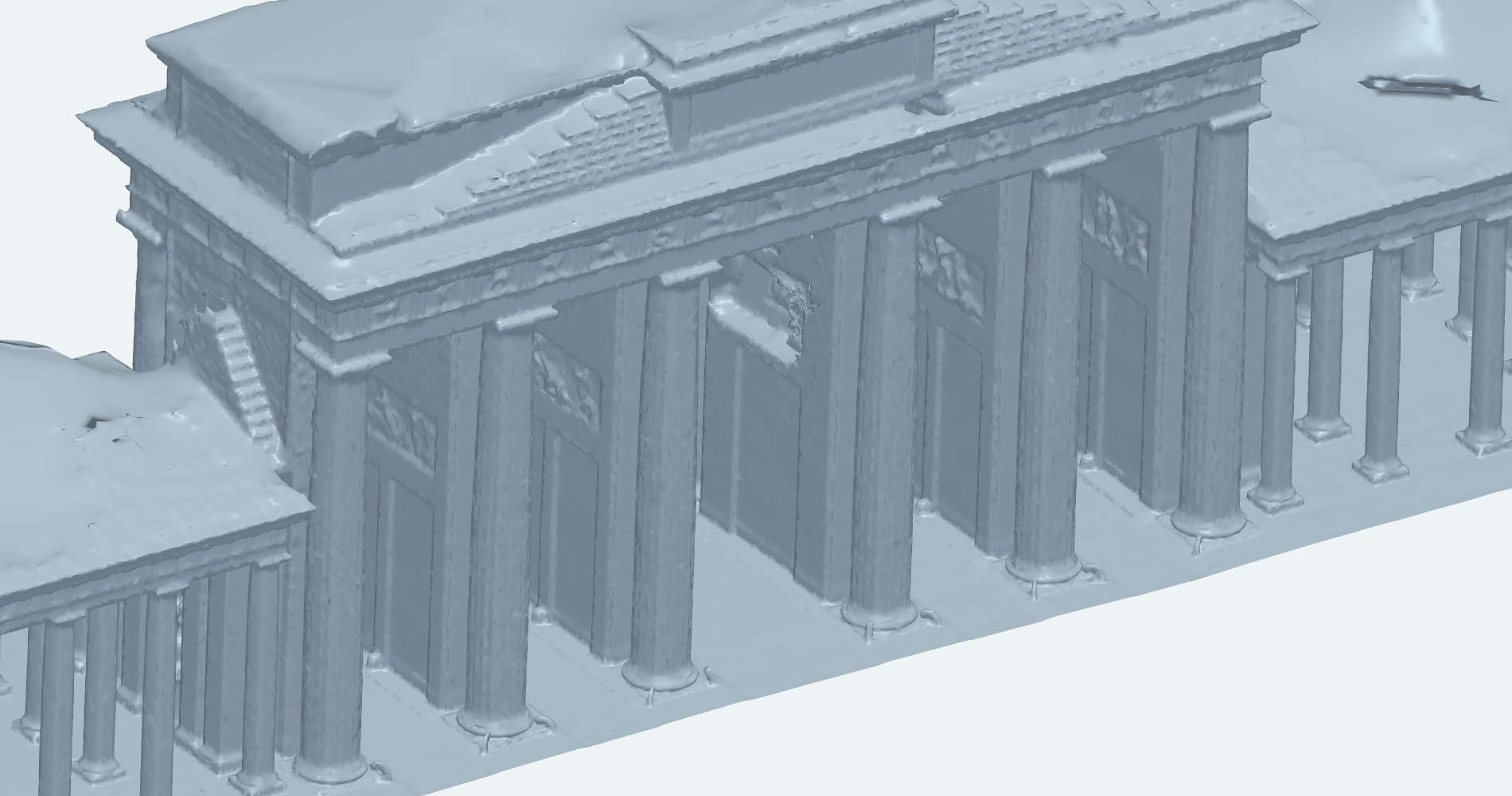 Original scanned geometry behind a Brandenburg Gate column