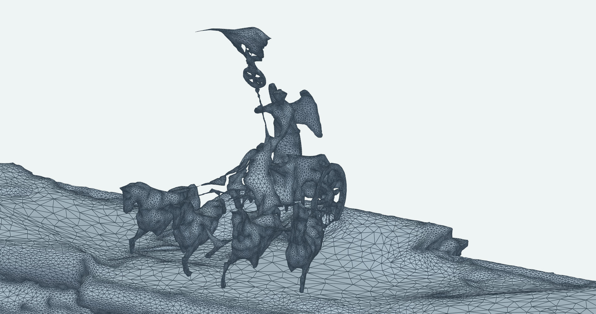 GeometryAI surface mesh around the Brandenburg Gate chariot