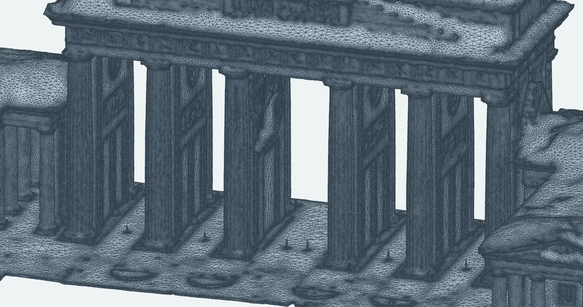 GeometryAI surface mesh of the Brandenburg Gate columns