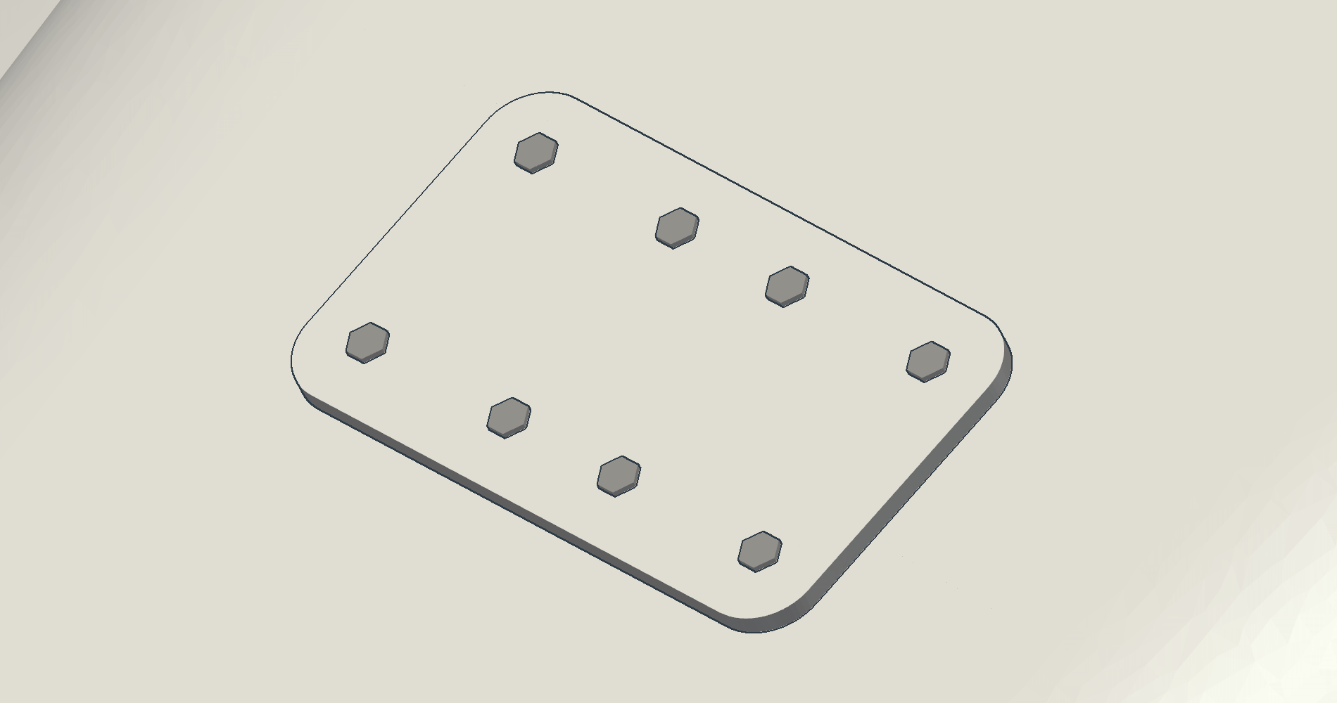 Access panel on the capsule with eight bolt heads