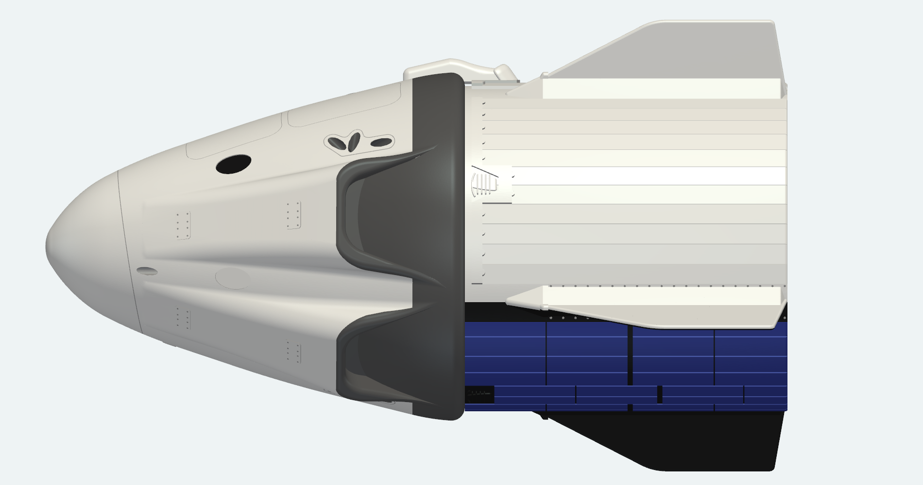 Side view of the capsule and trunk geometry