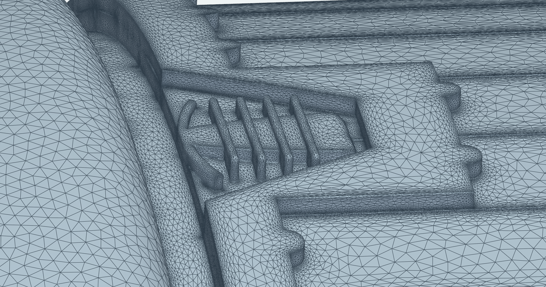 Surface mesh of the fitting at the joint between the capsule and trunk