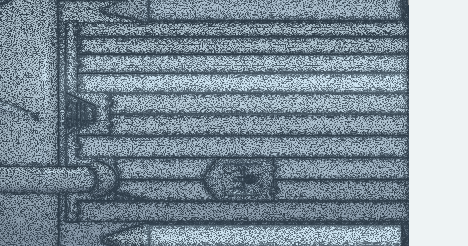 Surface mesh of the trunk panels and fittings