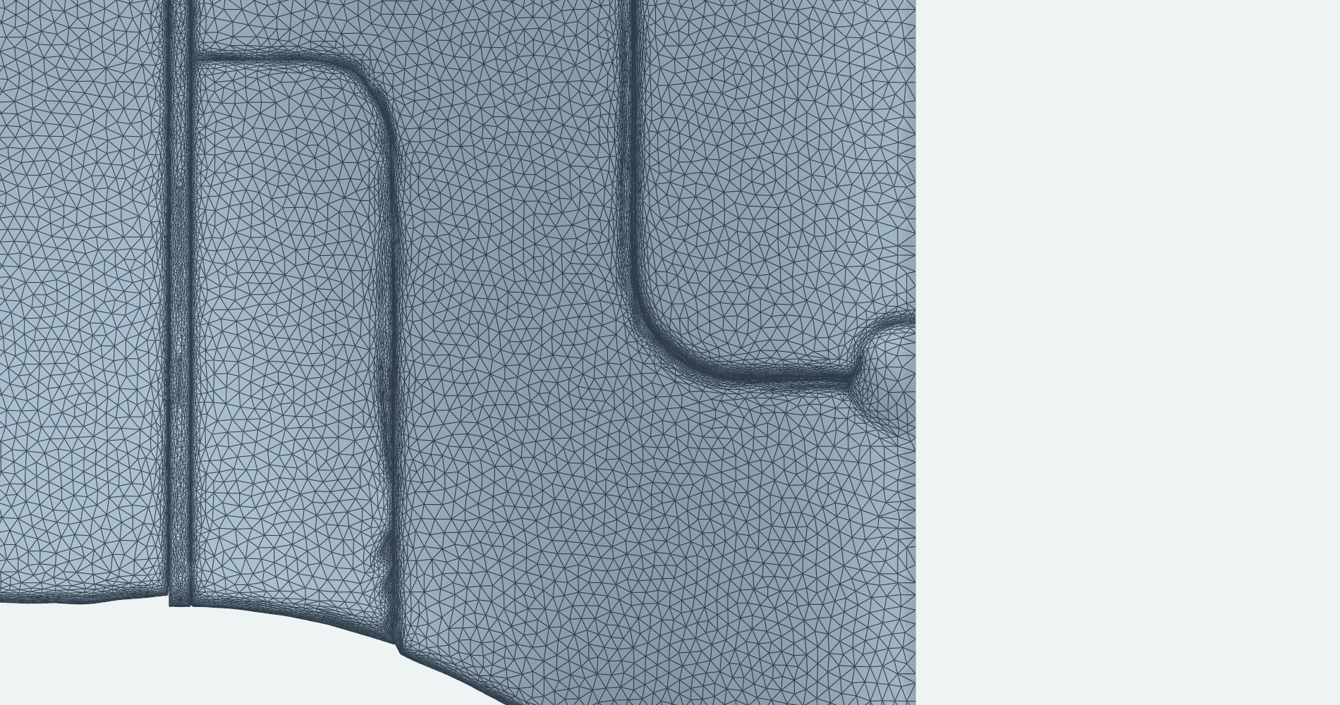 Reconstructed surface mesh at the tail panel gap