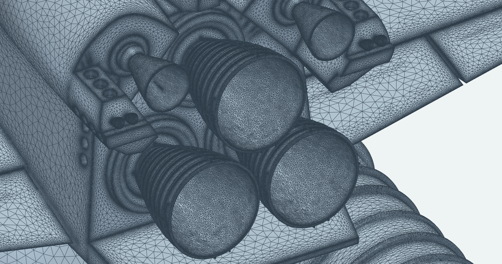 Surface mesh of the Space Shuttle main engines and OMS engines