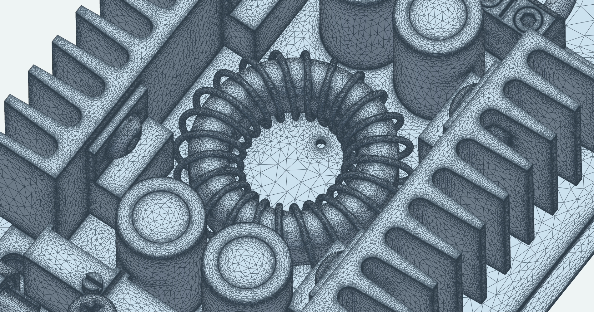 Automated Meshing of a DC–DC Converter Cooled by a Ducted Fan — GeometryAI validation