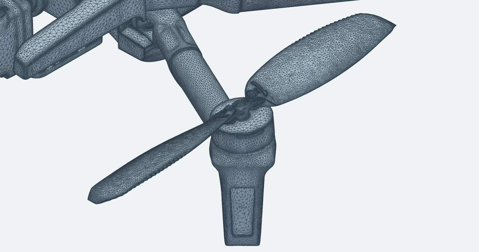 GeometryAI surface mesh of a Parrot ANAFI rotor